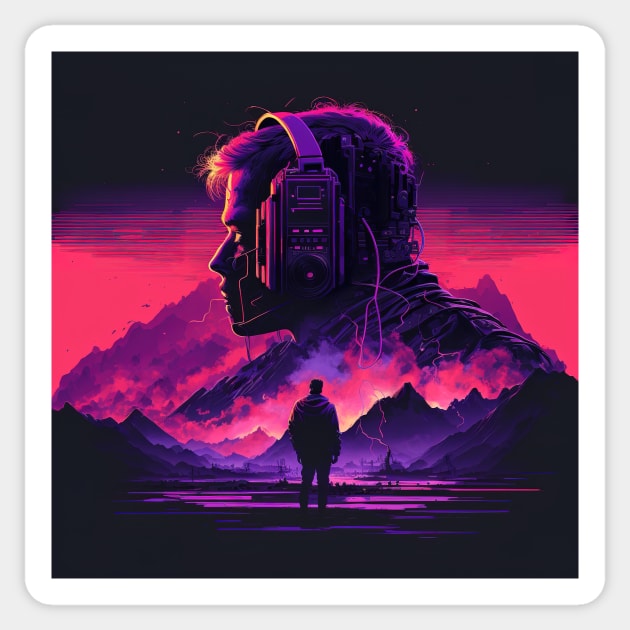 Synthwave apocalypse Sticker by Imagier